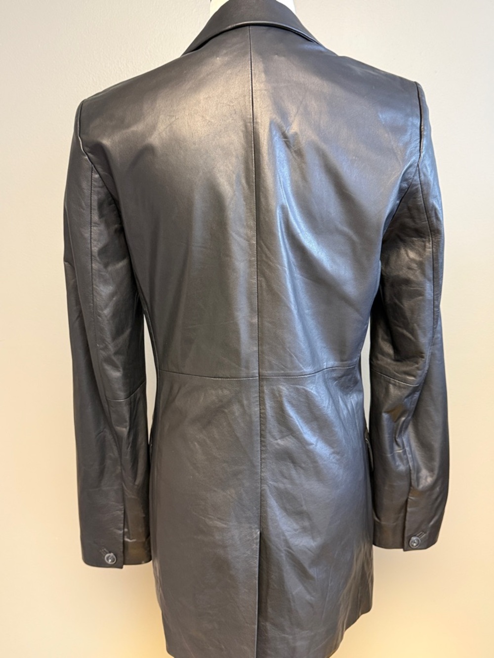Rag & Bone Lamb Leather Blazer Black Size 2 Tailored Jacket - Picture 7 of 9